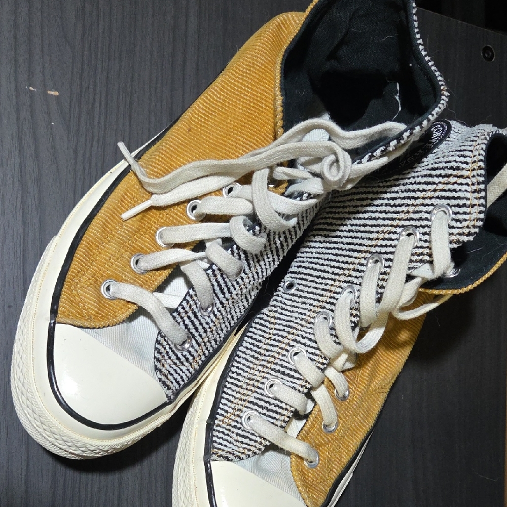 Converse Black and White Striped High-Tops